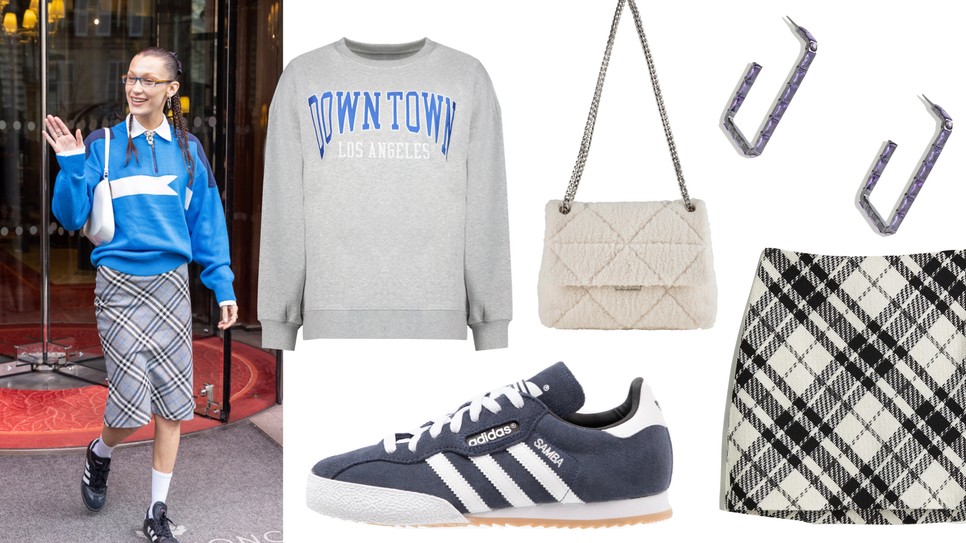 Pulóver F&F 5690 Ft, Szoknya H&M 9295 Ft, Táska C&A 7995 Ft, Fülbevaló PARFOIS 4995 Ft, Tornacipő ADIDAS - zalando.hu 36 490 Ft