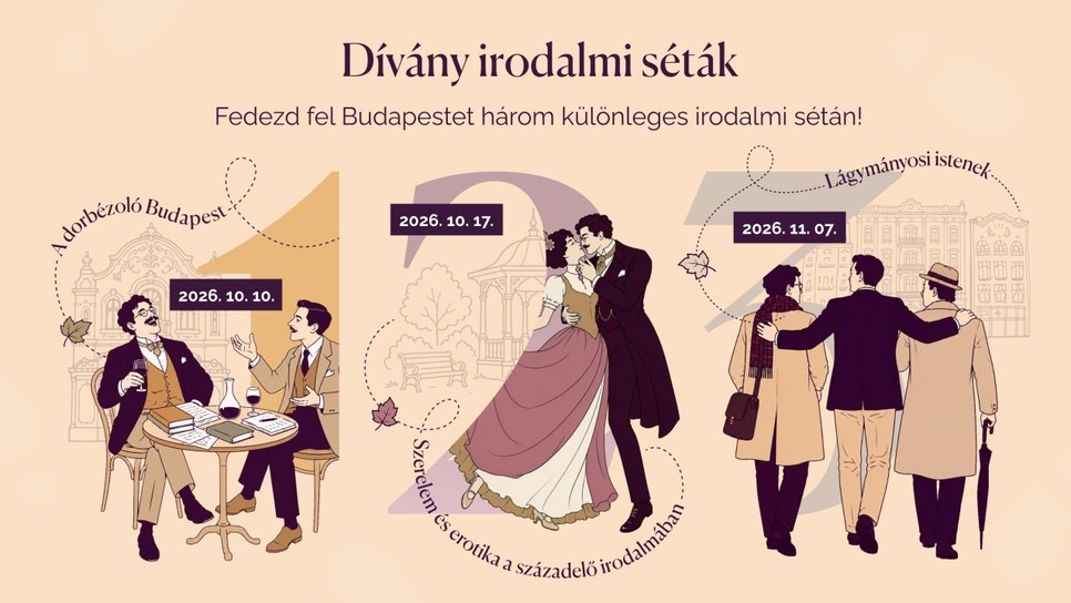 A Dívány irodalmi sétáin Budapest íróinak, költőinek, szerelmeinek és legendás történeteinek nyomába eredhetnek a résztvevők 2026 őszén