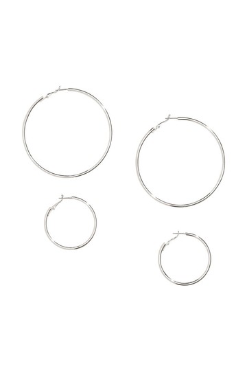 2 pár ezüstszínű fülbevaló H&M 2990 Ft