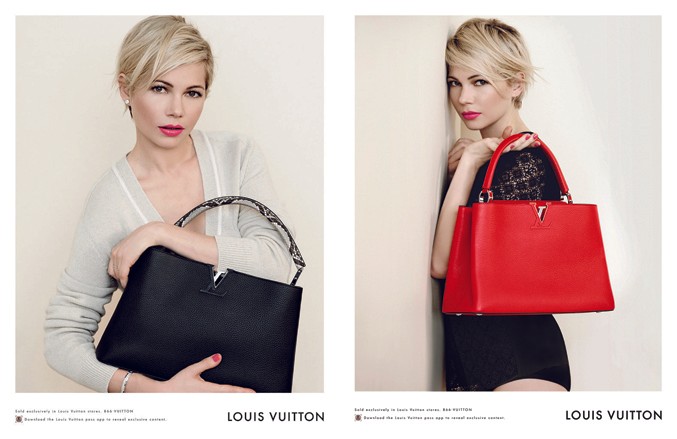 Michelle Williams bemászott egy Louis Vuitton bőröndbe