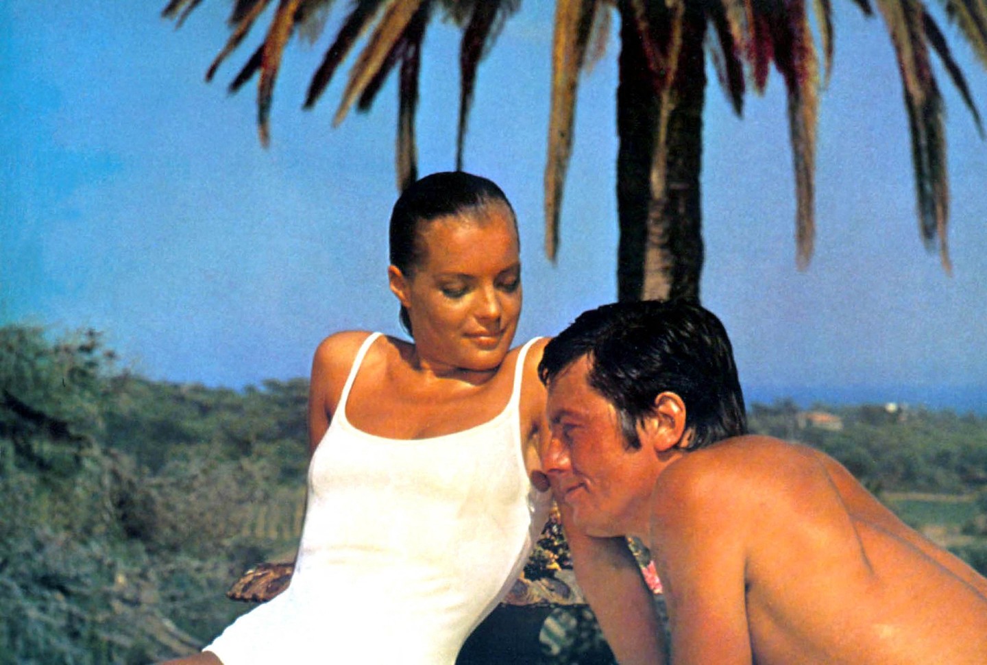 Alain Delon és Romy Schneider A medence (1969) című film egyik tüzes jelenetében.