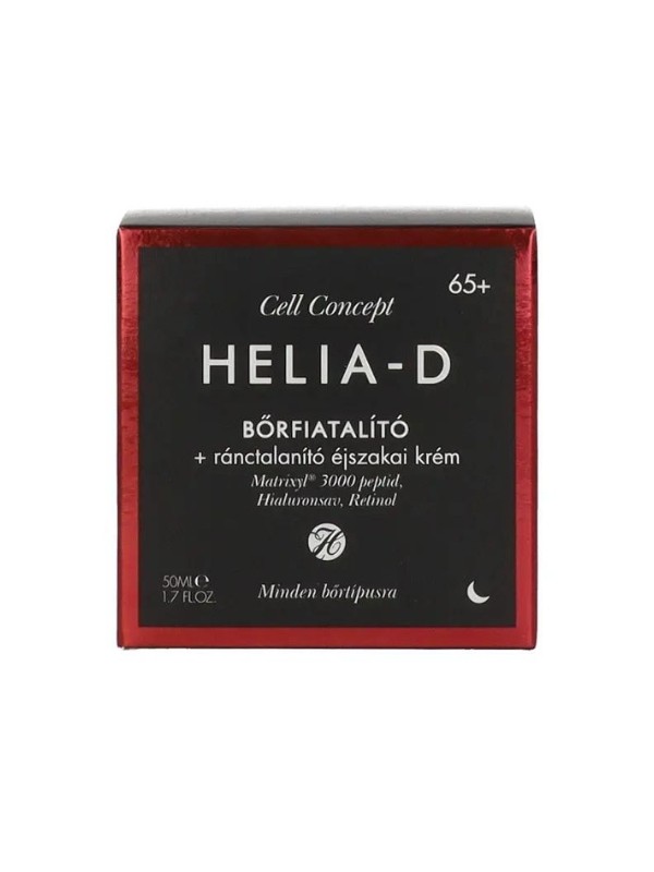 Cell Concept Bőrfiatalító + ránctalanító éjszakai krém HELIA-D 5299 Ft/50 ml (105,98 Ft/1 ml) a Rossmann üzleteiben és online, GLAMOUR kuponnal, 30% kedvezménnyel 3709,3 Ft