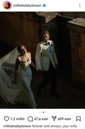 Megérkeztek Millie Bobby Brown és Jake Bongiovi esküvői fotói