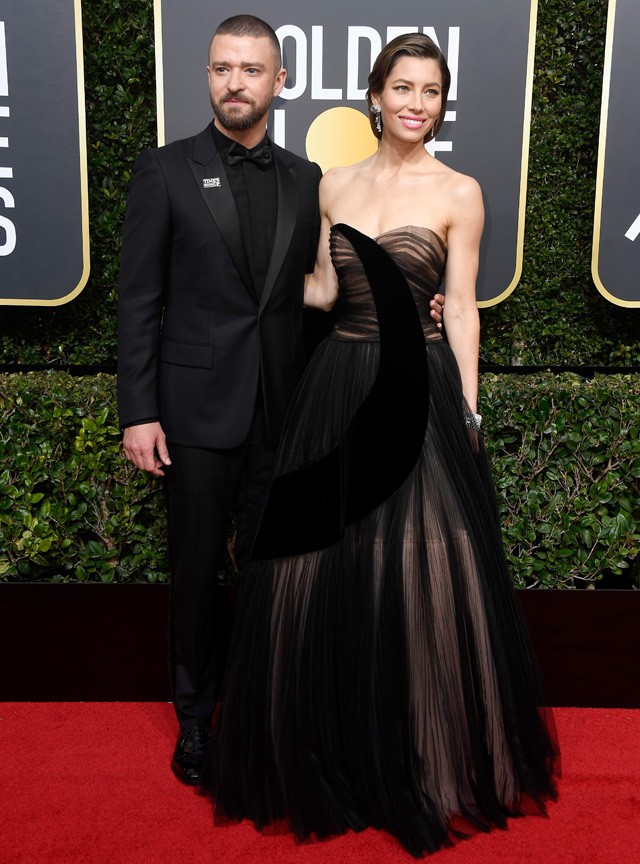 Justin Timberlake és Jessica Biel a 2018-as Golden Globe gálán