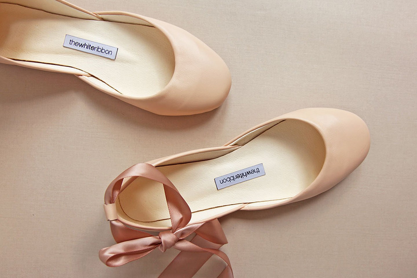 The White Ribon Luna Peach Nude balerinacipő