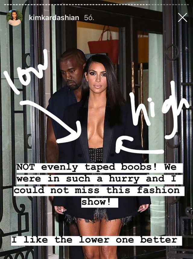 Kim Kardashian leragasztózott melleit mutatja az Instagramon