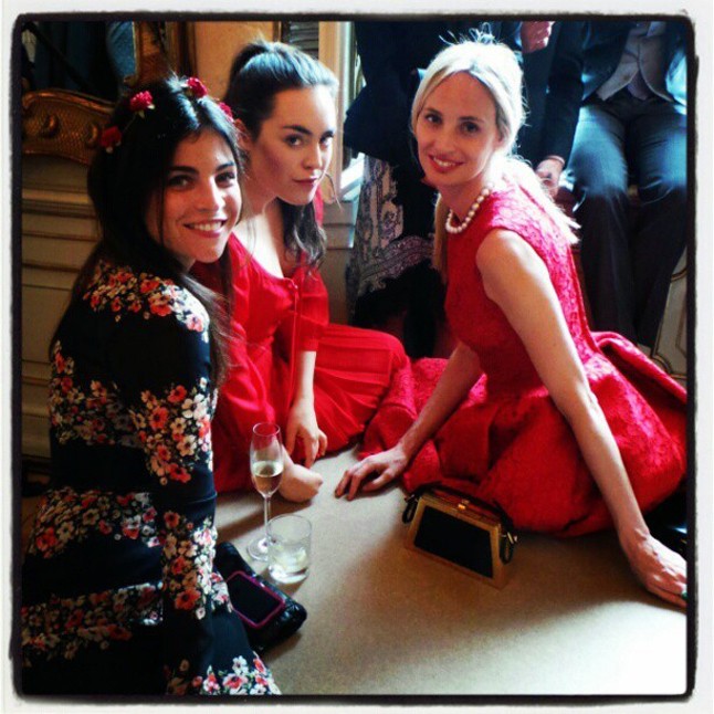 Julia Restoin Roitfeld, Tallulah Harlech és Lauren Santo Domingo az esküvői ebéden.