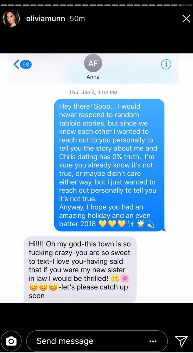 Új sztárpár? Olivia Munn mindenkit helyretesz a Chris Pratt-ügyben