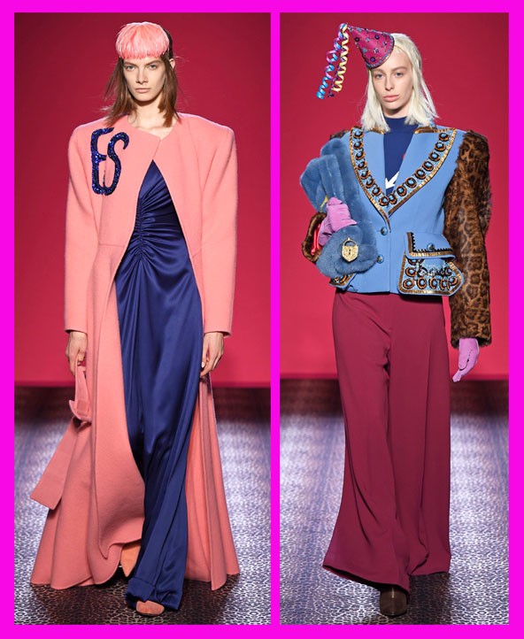 A bolondos kalapok, az 1930-as évek sziluettjei, az aszimmetria és a hangsúlyos, érdekes díszítések a Schiaparelli couture elmaradhatatlan elemei ma is.