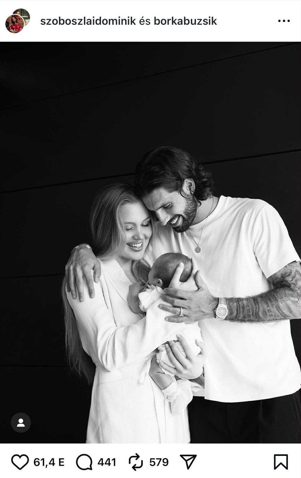 Szoboszlai Dominik, Buzsik Borka és lányuk