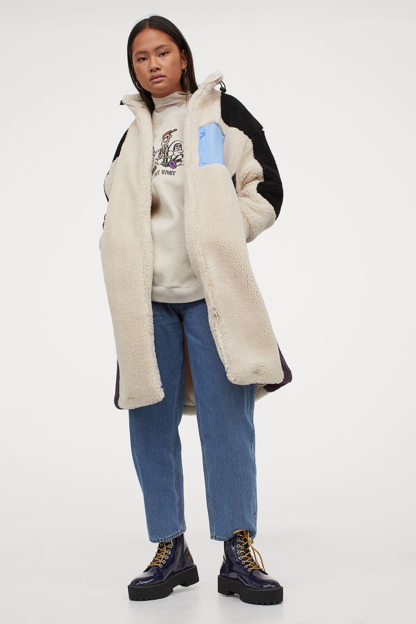 Színtömbös plüsskabát H&M 17995 Ft