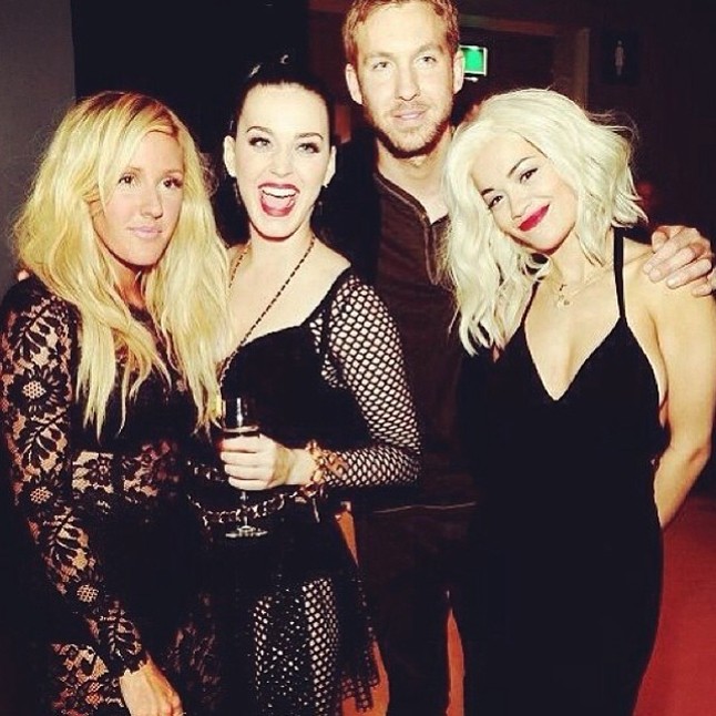 Bulizó sztárok az MTV EMA gálán: Ellie Goulding, Katy Perry, Calvin Harris és barátnője, Rita Ora.