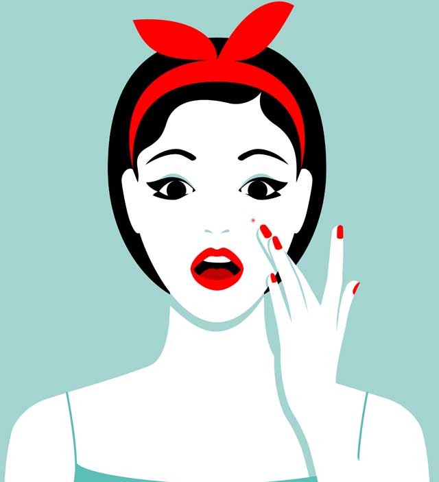 Ezt jelzik az arcod különböző részein kialakult pattanások