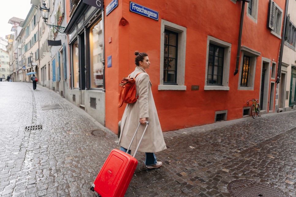 Female tourist in the new city