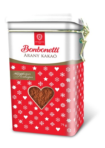 Arany kakaó fémdobozban 75g  ajánlott fogyasztói ár: 599 Ft