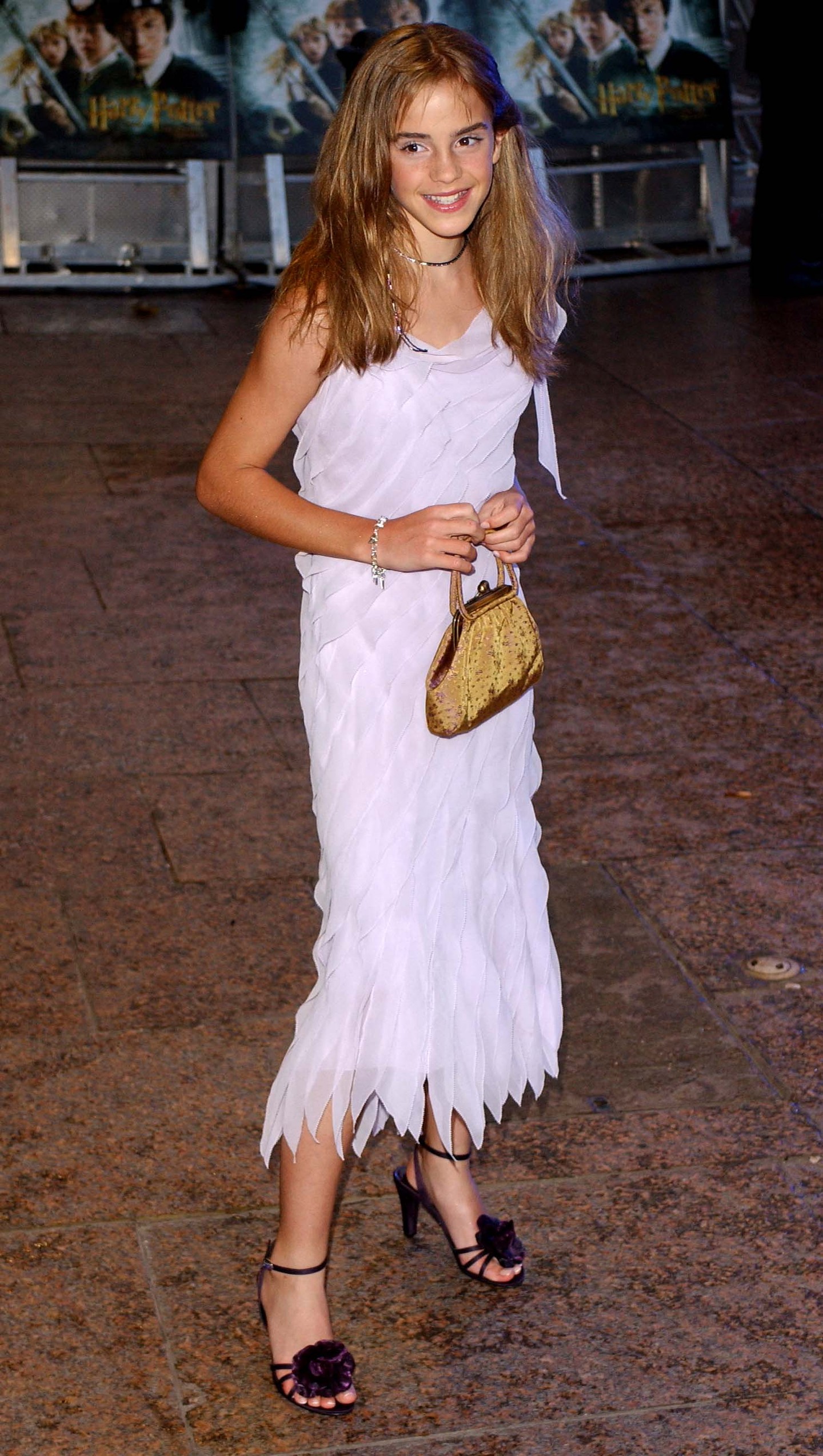 Emma Watson a Harry Potter és a Titkok Kamrája londoni premierjén 2002-ben