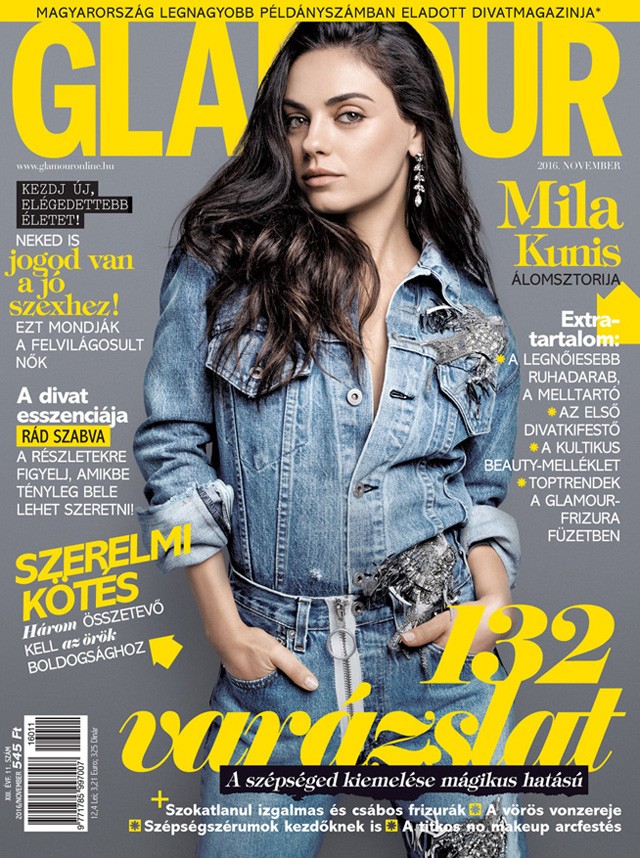 glamour magazin, novemberi szám, mila kunis, beauty melléklet, frizura melléklet, nyereményjáték, kifestő
