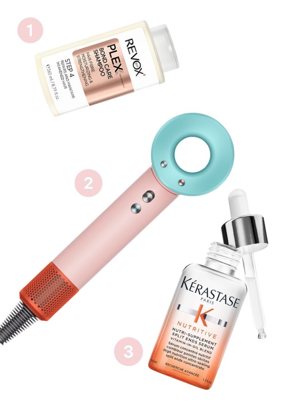 1. B77 Plex hajerősítő sampon REVOX 4999 Ft/260 ml (19,22 Ft/1 ml) 2. Supersonic hajszárító (Ceramic Pop) DYSON 219 990 Ft 3. Nutritive szérum töredezés ellen KÉRASTASE 21 400 Ft/50 ml (428 Ft/1 ml)