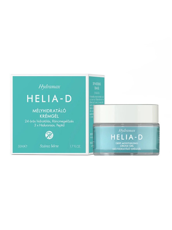 Hydramax Mélyhidratáló Krémgél Száraz Bőrre HELIA-D 2999 Ft/50 ml. Háromféle hialuronsavat és peptideket tartalmaz. Szinte vízzé válik a bőrön, azonnal beszívódik, és nem hagy maga után zsíros réteget. GLAMOUR-napok Summer Week kuponnal 20–40% kedvezmény a megjelölt termékekre a Helia-D webáruházban!