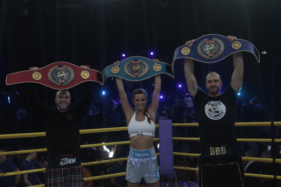 Molnár Áron, Berki Mazsi és Brasch Bence, a Sztárbox című műsor győztesei