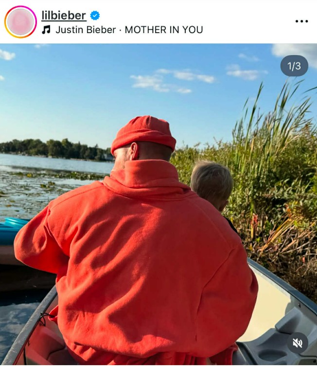 Justin Bieber és kisfia együtt gyönyörködnek a táj szépségében