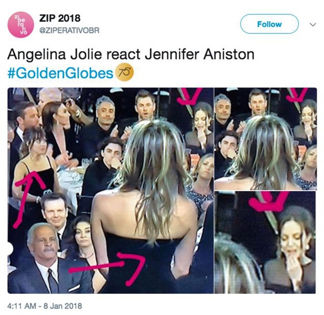 Jennifer Aniston és Angelina Jolie a Golden Globe-on