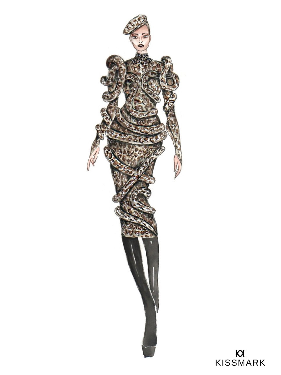 Köllő Babett ruhájának rajza