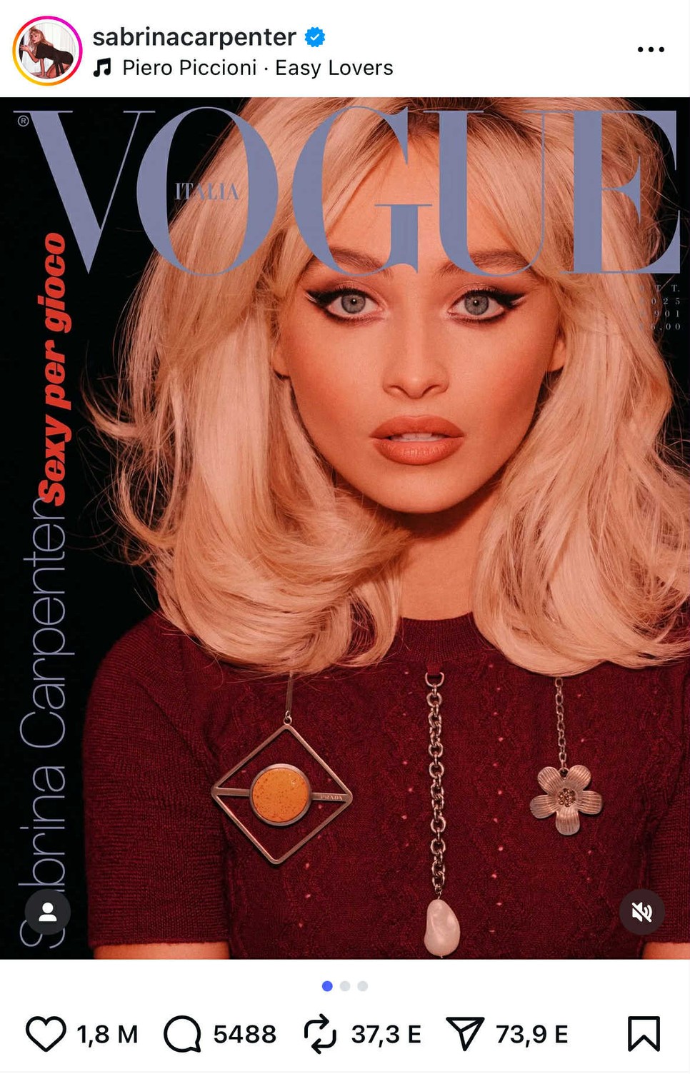 Mintha egy kicsit Brigitte Bardot-t vélnénk felfedezni Sabrina Carpenter legújabb címlapfotóján