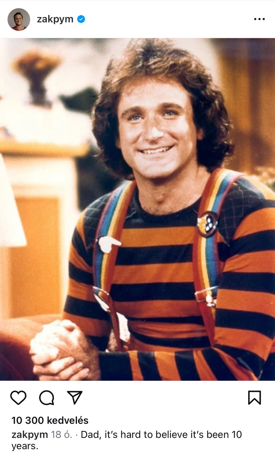 Ezzel a fotóval emlékezett meg Robin Williamsről fia