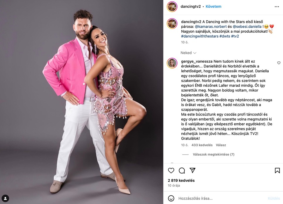 Nagyon sok néző elégedetlen a Dancing with the Stars első kieső párosa miatt, szerintük ugyanis nem Kamarás Norbi és Sebesi Daniella érdemelte meg, hogy ne folytathassa a műsort