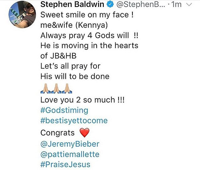 Stephen Baldwin öröme a Twitteren