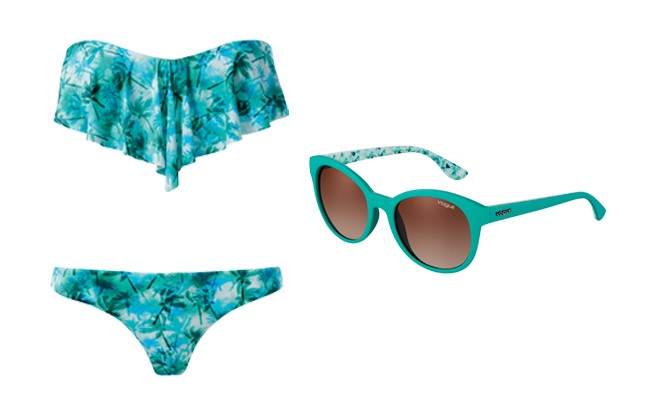 Bikinifelső és alsó CALZEDONIA 10000 Ft, 5000 Ft Napszemüveg VOGUE - Optic World 24000 Ft