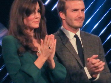A kórház után David Beckham oldalán tért vissza a terhes Kate Middleton