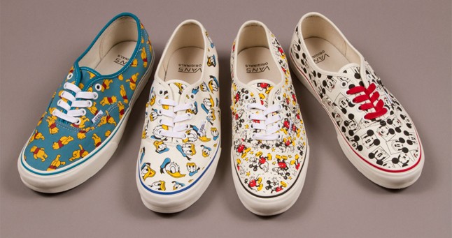 Disney x Vans Vault kollekció darabjai Micimackóval, Mickey Mousszal és Donald kacsával