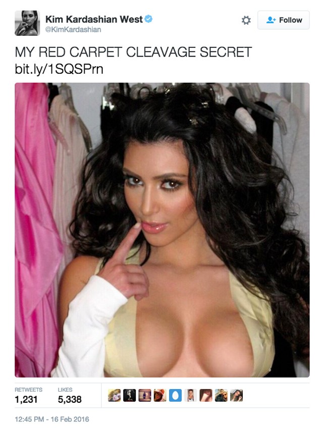 Kim Kardashian, ragasztószalag, melle, mellei