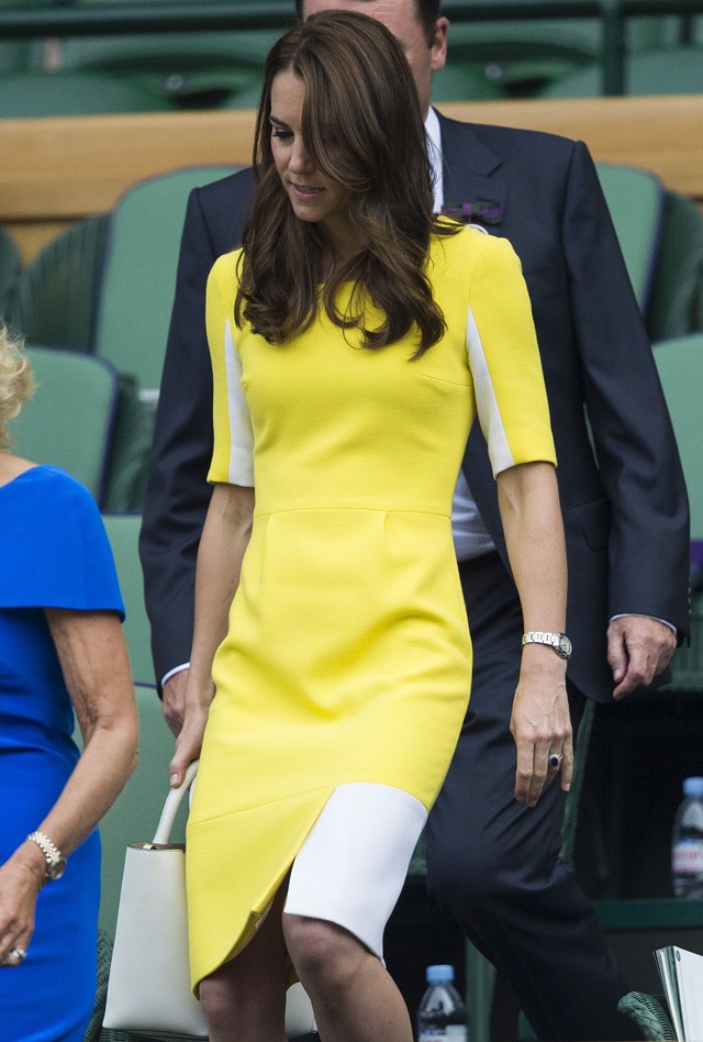 kate middleton, roksanda ilcic, citromsárga, serena williams, wimbledon, tenisz
