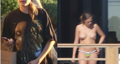 Monokini a teraszon, vakarózás az utcán - lazul a topmodell