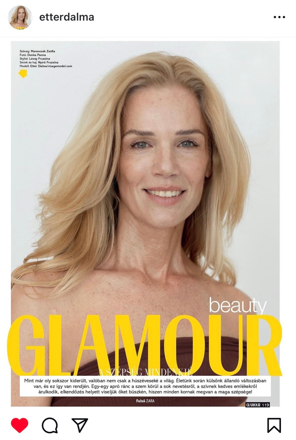 Etter Dalma szerepel a GLAMOUR július-augusztusi lapszámában