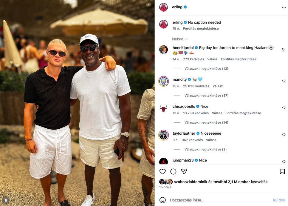 Erling Haaland és Michael Jordan egy közös fotón - amikor a legendák találkoznak