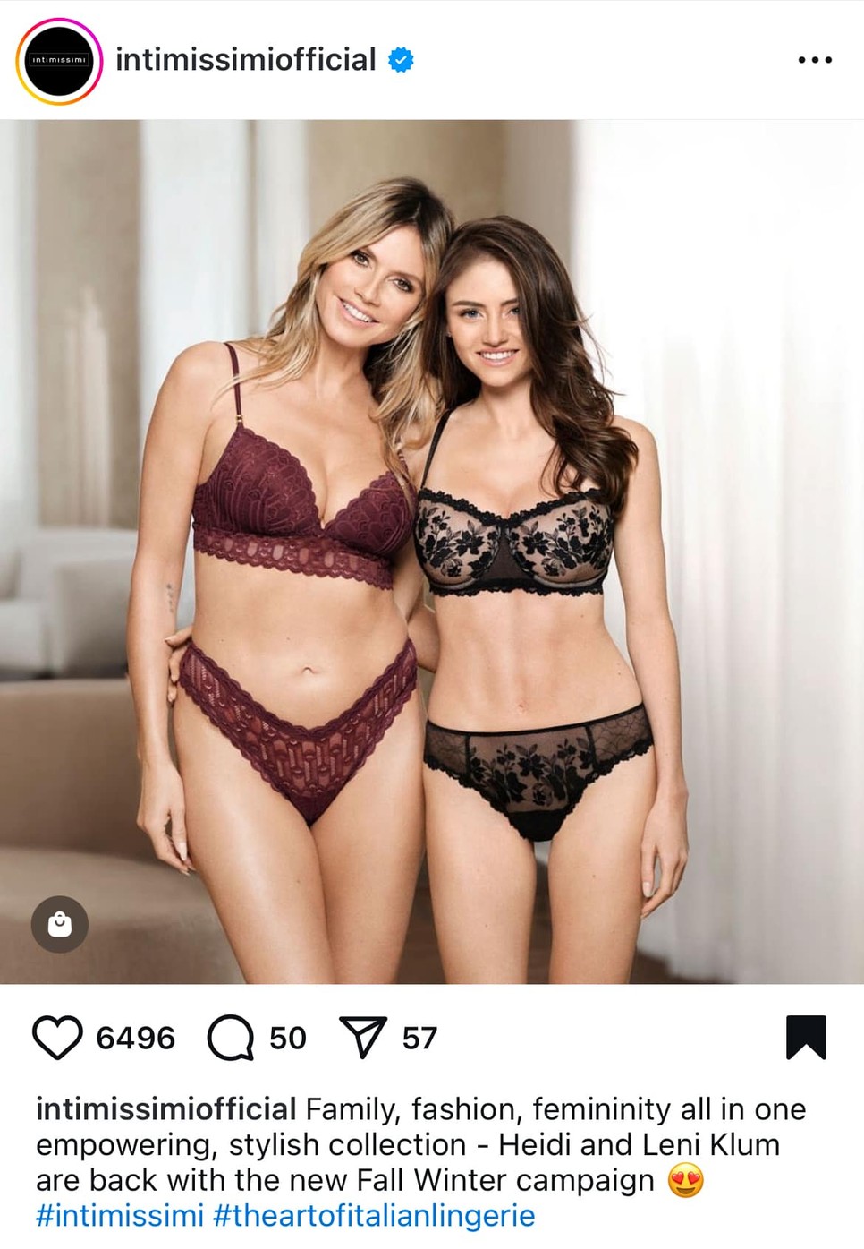 Heidi Klum és Leni Klum az Intimissimi új kampányában