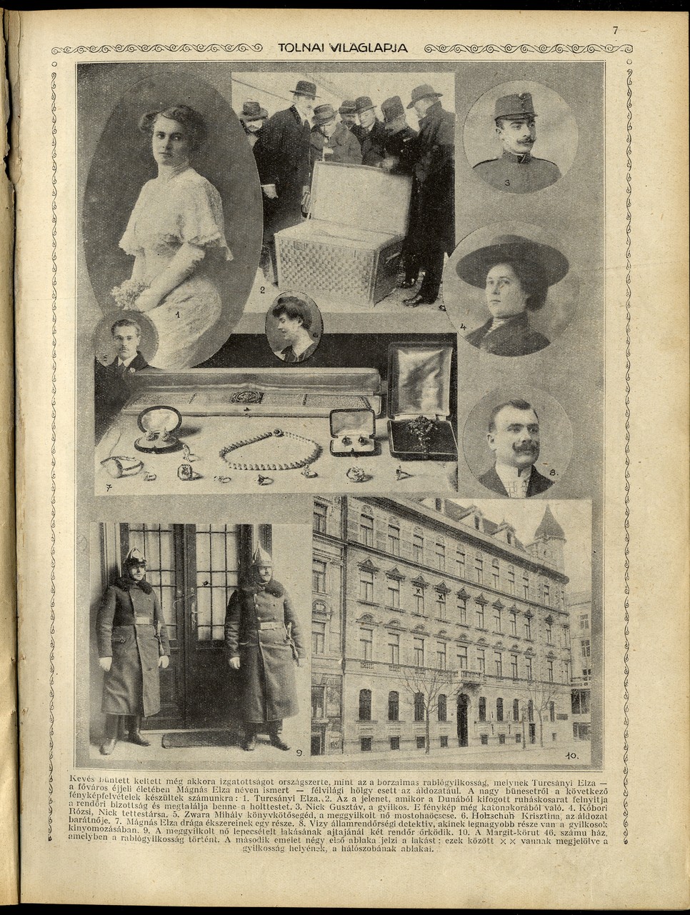 A Tolnai Világlapja képes tudósítása a Mágnás Elza-gyilkosságról, 1914. január 25.