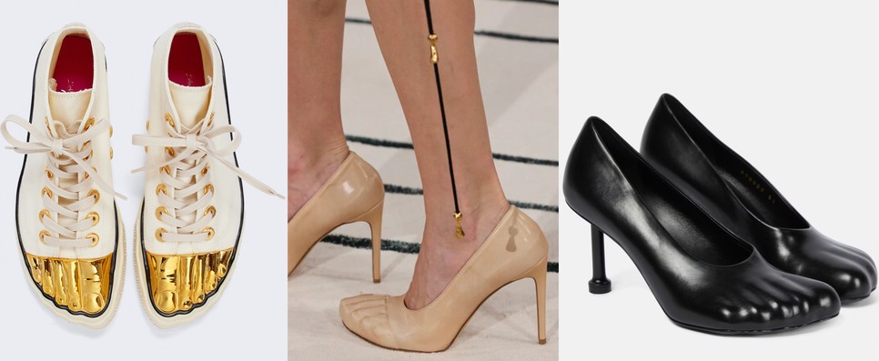 Schiaparelli és Balenciaga bevállalta a merész illúzió cipőt