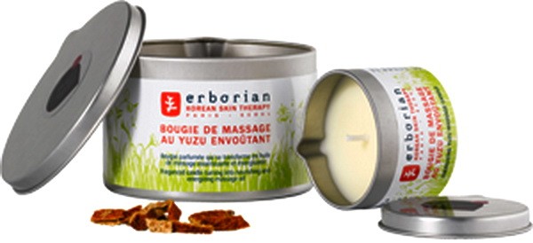 Yuzu masszázs gyertya ERBORIAN- Marionnaud parfüméria 2990 Ft/35 g-20%-kal olcsóbban a GLAMOUR-napokon: 2390 FtMit szólnál egy gyertyához, amit később energizáló olajként is felhasználhatsz? Gyújtsd meg a kanócot, és várd meg, amíg a masszázsolaj folyóssá válik. Ha már nem forró, masszírozd a bőrödbe. Mi az a yuzu? Isteni, frissítő ázsiai citrom.
