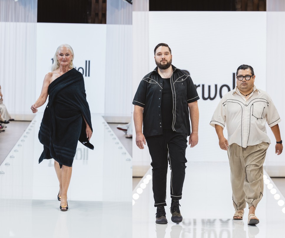 A bemutató darabjait három szín határozta meg: bézs, fekete és a fehér