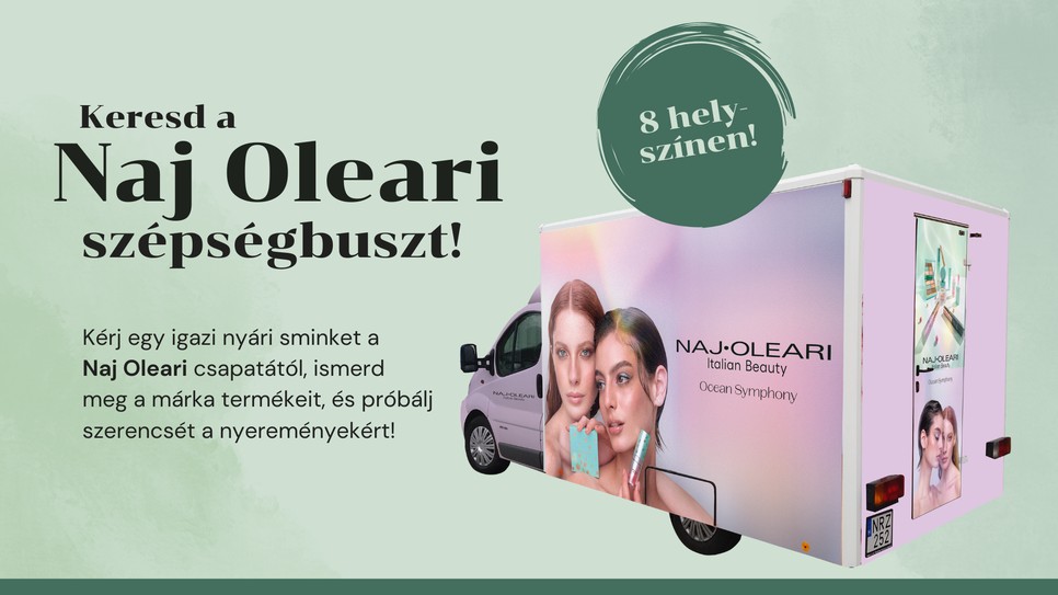 A Naj Oleari szépségbusz nyolc helyszínen állomásozik