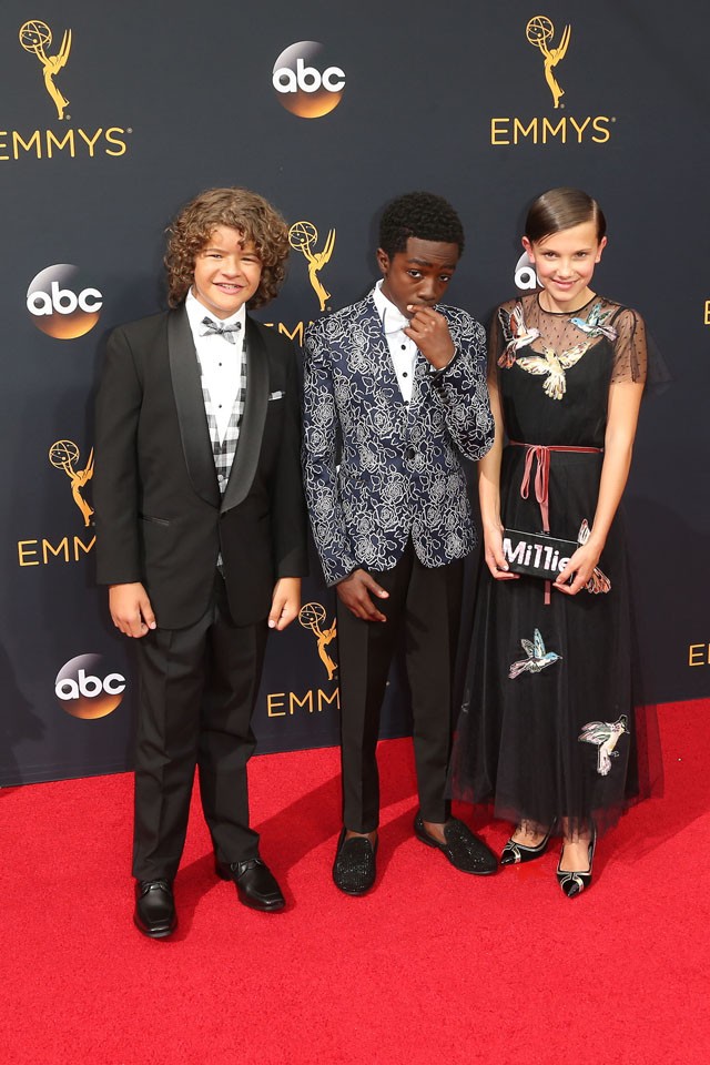 stranger things, netflix, emmy, bruno mars uptown funk, Millie Bobby Brown, Caleb McLaughlin, Gaten Matarazzo 