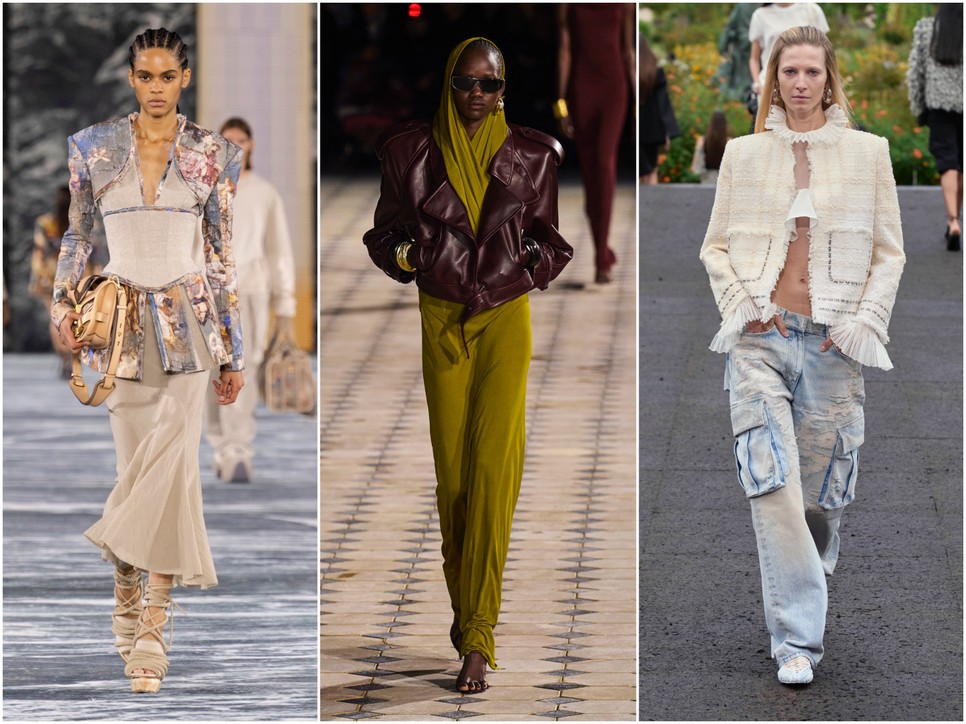 A válltömés Balmain, Saint Laurent és Givenchy 2023-as tavaszi kollekcióiban