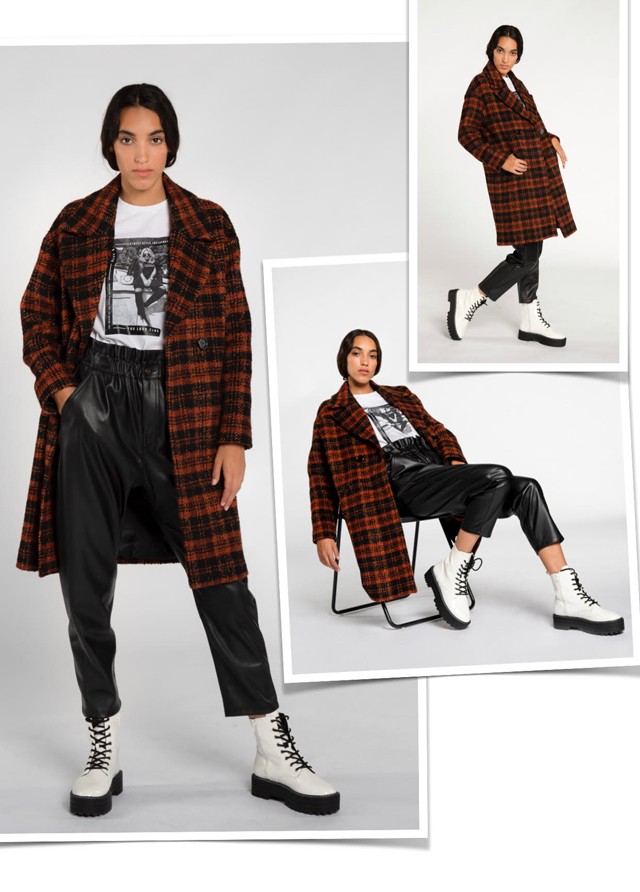 Fotó: Nagy AndrásGyapjú kabát, póló és nadrág GASBakancs H&M