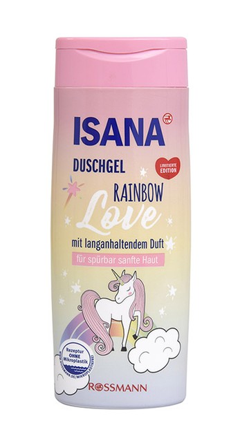 Isana Rainbow love tusfürdő 299 Ft/300 ml (0,99 Ft/1 ml)GLAMOUR kuponnal 25% kedvezménnyel: 225 FtVigyél egy kis vidámságot a tusolásba! Az édes, varázslatos illat csodálatos fantáziavilágba repít, miközben gyengéden tisztítja és ápolja bőrödet.