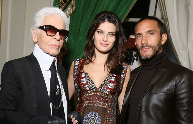 Karl Lagerfeld, Isabeli Fonatana és Sebastien Jondeau